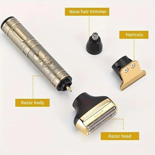 3-in-1 Rechargeable Grooming Kit – Trimmer, Shaver & Detailer