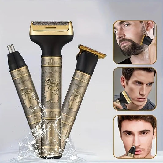 3-in-1 Rechargeable Grooming Kit – Trimmer, Shaver & Detailer
